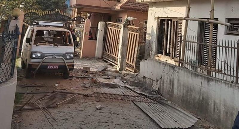 पूर्वमन्त्री बाँस्कोटाको घरमा बम विस्फोट