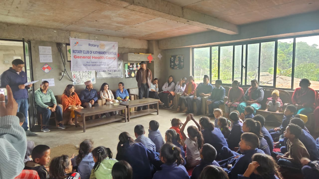 रोटरी काठमाण्डौ हेरिटेजद्धारा नि: शुल्क स्वास्थ्य शिविर आयोजना